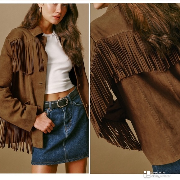 CURRENT SEASON Reformation X Veda Houston suede jacket NWT - Picture 1 of 8